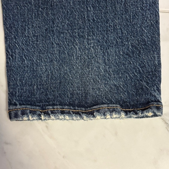 Women's Straight Leg Distressed Denim Jeans - Picture 4 of 7